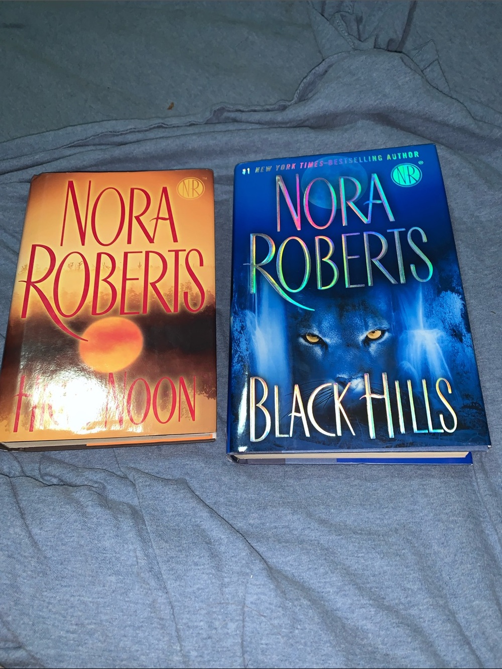 Nora Roberts Hardcover Book Set - High Noon & Black Hills - Orange & Blue Covers